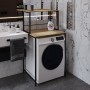 Стеллаж полка Бафрум 402 Ferrum-decor для стиральной машины 133,5x70,5x60,5 Черный металл ДСП Дуб Евок Прибрежный 16 мм (FRD-107584)