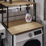 Стеллаж полка Бафрум 402 Ferrum-decor для стиральной машины 133,5x70,5x60,5 Черный металл ДСП Дуб Евок Прибрежный 16 мм (FRD-107584)