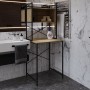 Стелаж-полиця Бафрум 403 Ferrum-decor для пральної машини 178x70,5x60,5 Чорний метал ДСП Дуб Евок Прибережний 16 мм (FRD-107594)