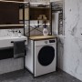 Стелаж-полиця Бафрум 403 Ferrum-decor для пральної машини 178x70,5x60,5 Чорний метал ДСП Дуб Евок Прибережний 16 мм (FRD-107594)