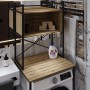 Стелаж-полиця Бафрум 403 Ferrum-decor для пральної машини 178x70,5x60,5 Чорний метал ДСП Дуб Евок Прибережний 16 мм (FRD-107594)