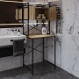 Стеллаж полка Бафрум 404 Ferrum-decor для стиральной машины 178x70,5x60,5 Черный металл ДСП Дуб Евок Прибрежный 16 мм (FRD-107604)
