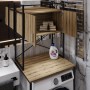 Стеллаж полка Бафрум 404 Ferrum-decor для стиральной машины 178x70,5x60,5 Черный металл ДСП Дуб Евок Прибрежный 16 мм (FRD-107604)