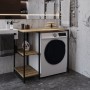 Стелаж-полиця Бафрум 405 Ferrum-decor для пральної машини 90x101x60,5 Чорний метал ДСП Дуб Евок Прибережний 16 мм (FRD-107614)