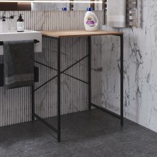 Стеллаж полка Бафрум 401 Ferrum-decor для стиральной машины 90x70,5x60,5 Черный металл ДСП Дуб Сан-Марино 16 мм (FRD-107354)