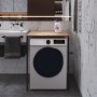 Стеллаж полка Бафрум 401 Ferrum-decor для стиральной машины 90x70,5x60,5 Черный металл ДСП Дуб Сан-Марино 16 мм (FRD-107354)