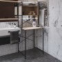 Стелаж-полиця Бафрум 403 Ferrum-decor для пральної машини 178x70,5x60,5 Чорний метал ДСП Дуб Сан-Марино 16 мм (FRD-107374)