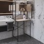 Стеллаж полка Бафрум 404 Ferrum-decor для стиральной машины 178x70,5x60,5 Черный металл ДСП Дуб Сан-Марино 16 мм (FRD-107384)