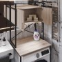 Стеллаж полка Бафрум 404 Ferrum-decor для стиральной машины 178x70,5x60,5 Черный металл ДСП Дуб Сан-Марино 16 мм (FRD-107384)