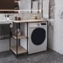 Стелаж-полиця Бафрум 405 Ferrum-decor для пральної машини 90x101x60,5 Чорний метал ДСП Дуб Сан-Марино 16 мм (FRD-107394)