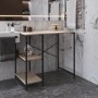Стелаж-полиця Бафрум 405 Ferrum-decor для пральної машини 90x101x60,5 Чорний метал ДСП Дуб Сан-Марино 16 мм (FRD-107394)
