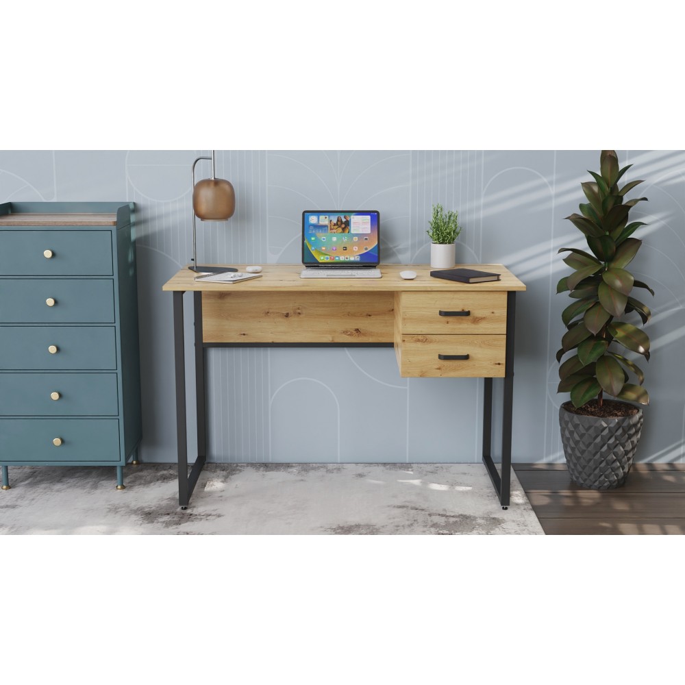 Компьютерный стол Ferrum-decor Дакота 76x120x60 черный ДСП Дуб Артизан 32мм (FRD-107284)