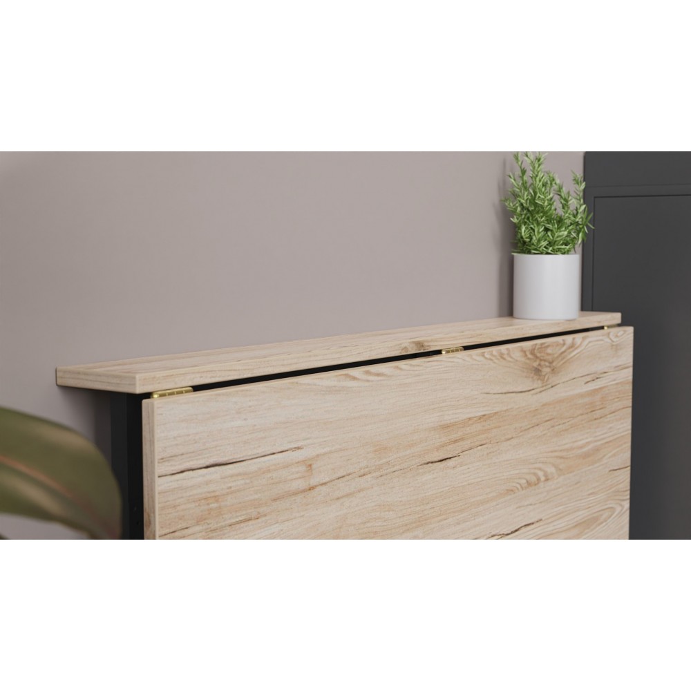 Стол раскладной Морис 900 Ferrum-decor 750x900x500 Черный металл ДСП Дуб Сан-Марино 16 мм (FRD-107314)