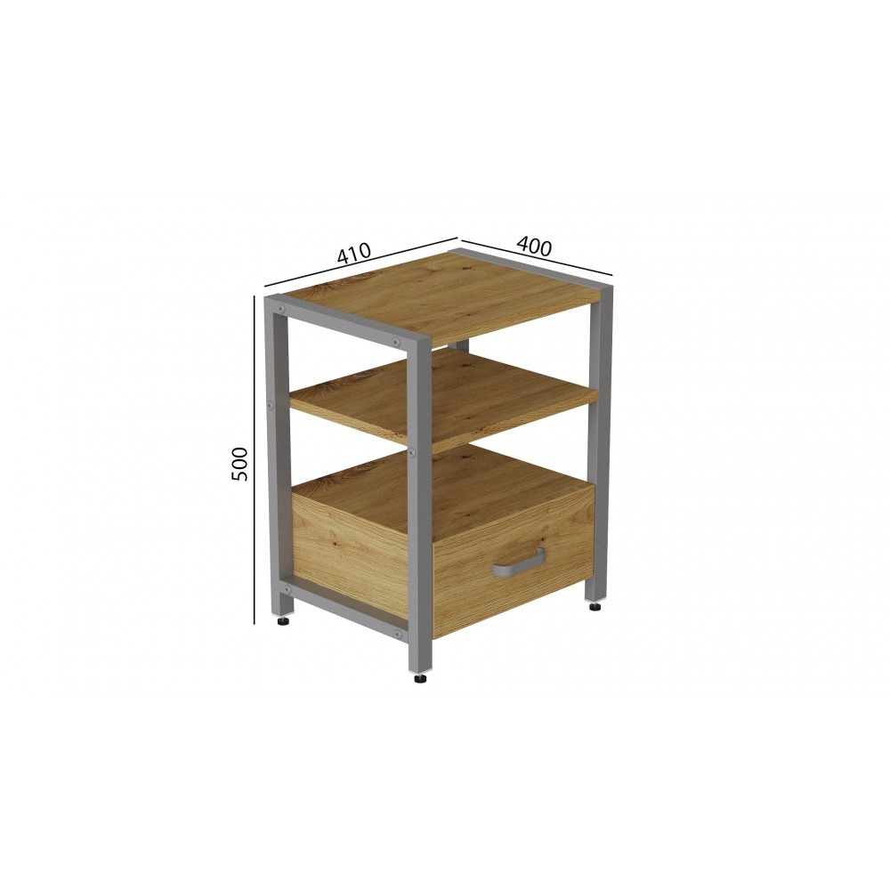 Тумба универсальная Ferrum-decor Вивьен 1/1 50x41x40 серый ДСП Дуб Артизан 16мм (FRD-106864)