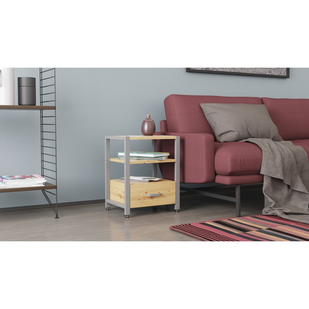 Тумба универсальная Ferrum-decor Вивьен 1/1 50x41x40 серый ДСП Дуб Артизан 16мм (FRD-106864)
