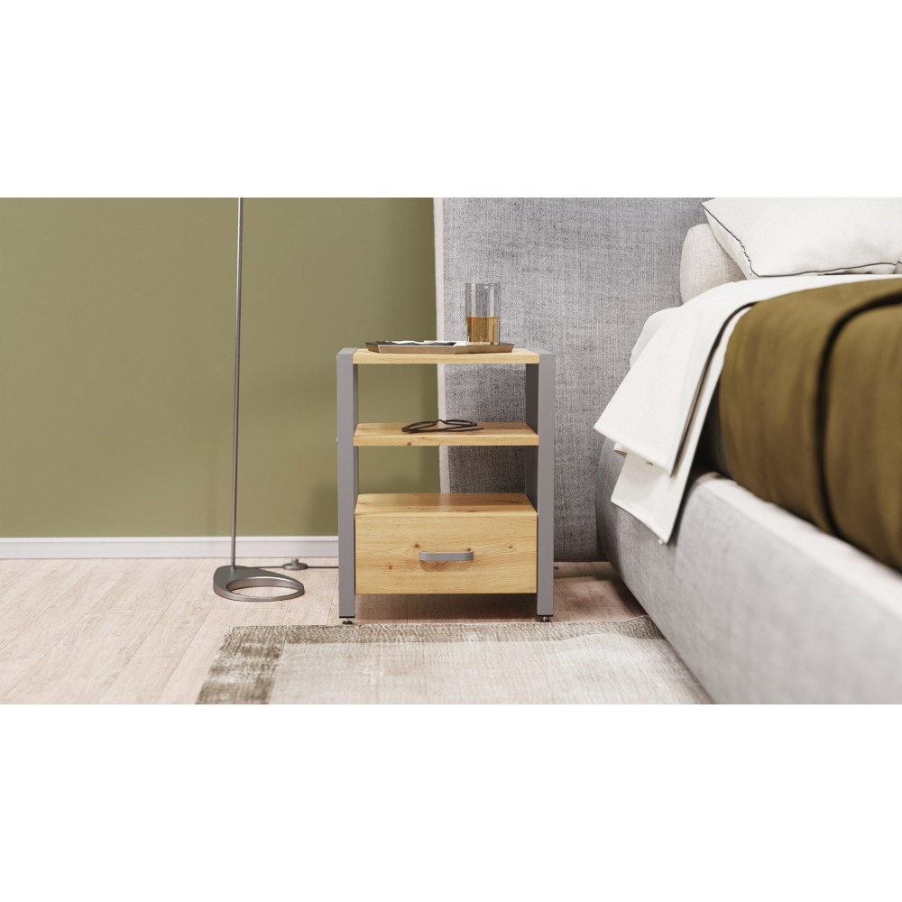 Тумба универсальная Ferrum-decor Вивьен 1/1 50x41x40 серый ДСП Дуб Артизан 16мм (FRD-106864)