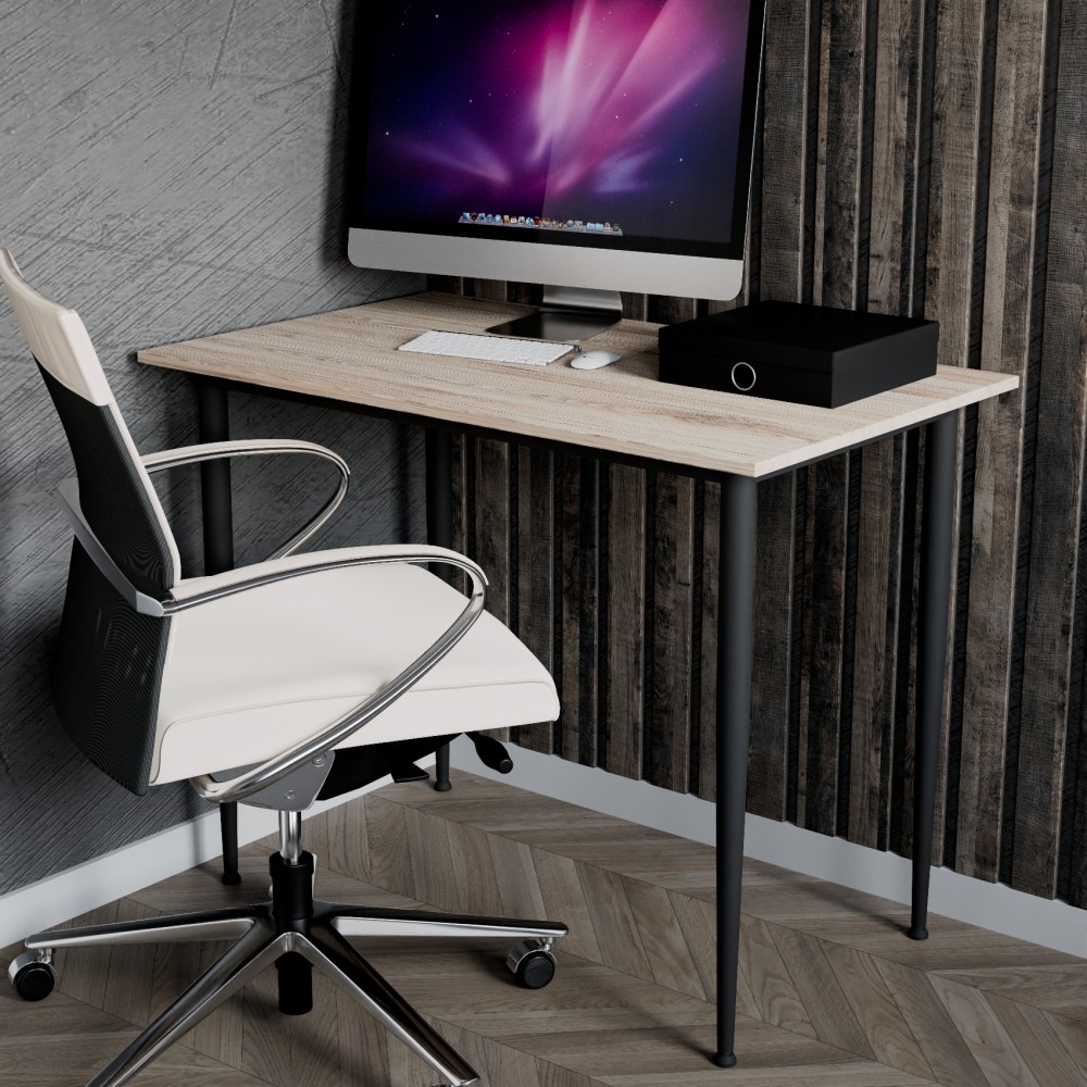 Стол универсальный Prime Ferrum-decor 750x1400x600 Черный металл ДСП Дуб Сан-Марино 16 мм (FRD-107644)