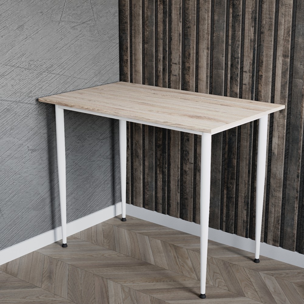 Стол универсальный Prime Ferrum-decor 750x1000x700 Белый металл ДСП Дуб Сан-Марино 16 мм (FRD-107714)