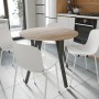Круглий стіл MARSI 4 870-4 ніжки конусні Ferrum-decor 750x870x870 Чорний метал ДСП Дуб Сонома 16 мм (FRD-107434)