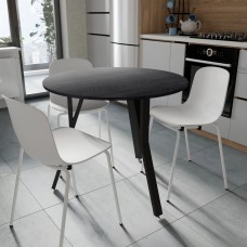 Круглий стіл MARSI 3 870-3 Ferrum-decor 750x870x870 Чорний метал ДСП Каштан Арвадонна 16 мм (FRD-107514)