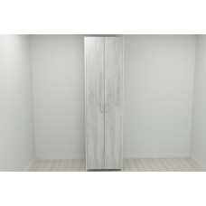 Шафа Гардероб Уні секція 6 серії Конект Ferrum-decor 220x60x50 см Білий метал ДСП Бетон 16 мм (FRD-106914)