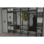 Шафа Гардероб Уні секція 7 серії Конект Ferrum-decor 220x60x50 см Чорний метал ДСП Бетон 16 мм (FRD-106904)