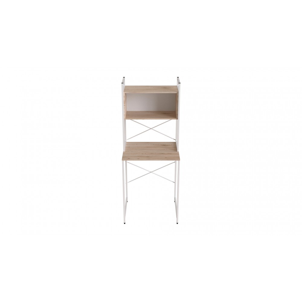 Стелаж-полиця Бафрум 403 Ferrum-decor для пральної машини 178x70,5x60,5 Чорний метал ДСП Дуб Сан-Марино 16 мм (FRD-107374)