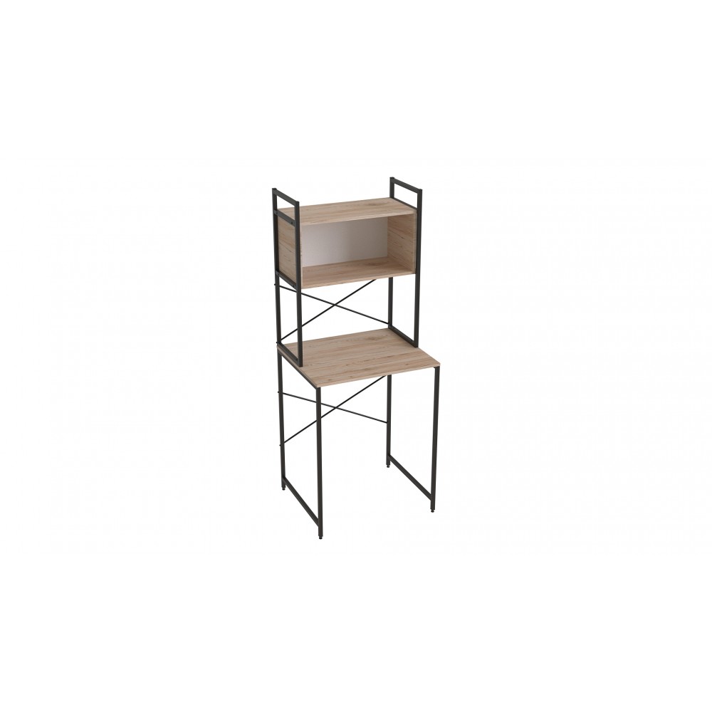 Стелаж-полиця Бафрум 403 Ferrum-decor для пральної машини 178x70,5x60,5 Чорний метал ДСП Дуб Сан-Марино 16 мм (FRD-107374)