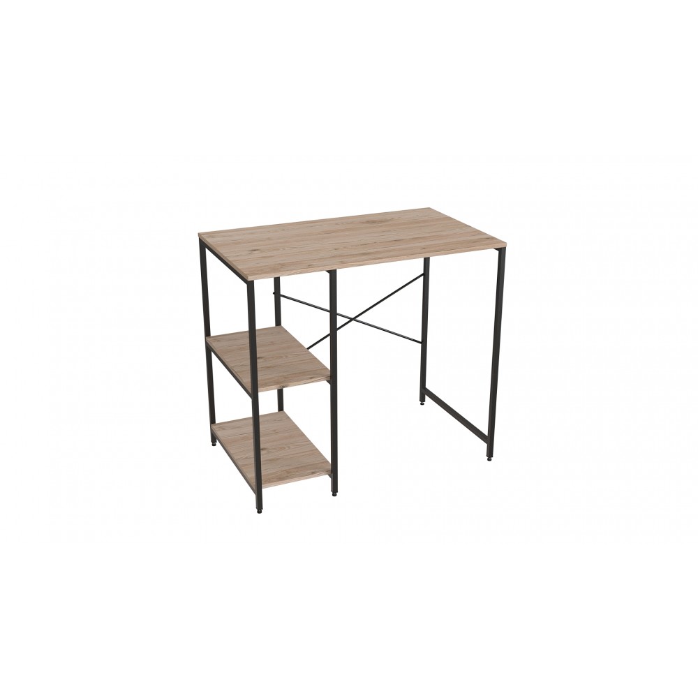 Стелаж-полиця Бафрум 405 Ferrum-decor для пральної машини 90x101x60,5 Чорний метал ДСП Дуб Сан-Марино 16 мм (FRD-107394)