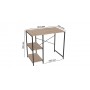 Стелаж-полиця Бафрум 405 Ferrum-decor для пральної машини 90x101x60,5 Чорний метал ДСП Дуб Сан-Марино 16 мм (FRD-107394)