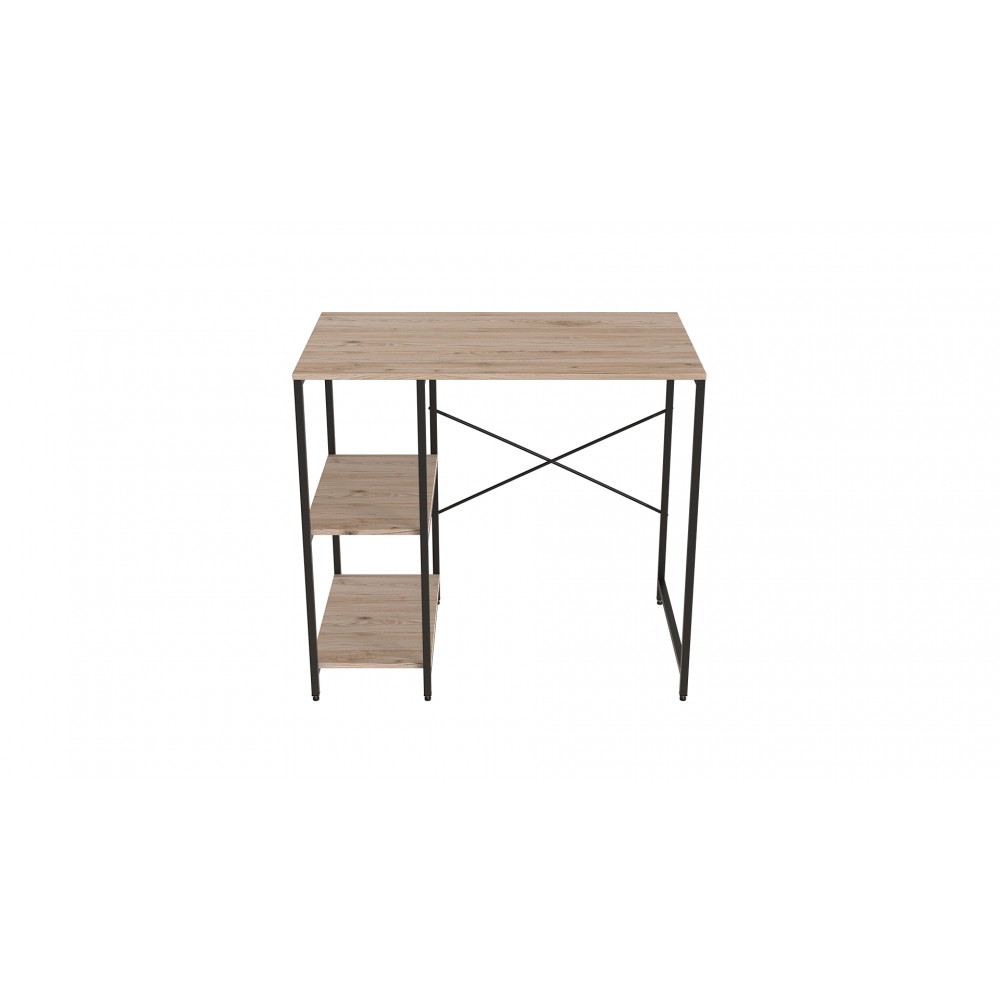 Стелаж-полиця Бафрум 405 Ferrum-decor для пральної машини 90x101x60,5 Чорний метал ДСП Дуб Сан-Марино 16 мм (FRD-107394)