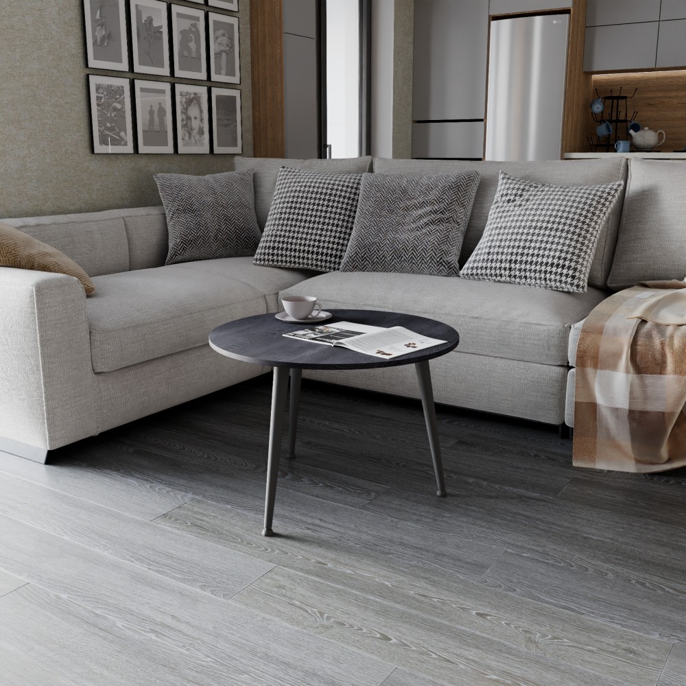 Стол журнальный круглый OPTIMA 1 ноги на конус Ferrum-decor 450x670x670 Черный металл ДСП Каштан Арвадонна 16 мм (FRD-107534)