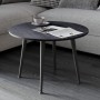 Стол журнальный круглый OPTIMA 2 ноги на конус Ferrum-decor 450x670x670 Черный металл ДСП Каштан Арвадонна 16 мм (FRD-107544)