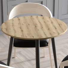 Круглий стіл OPTIMA 3 ніжки конусні Ferrum-decor 750x670x670 Чорний метал ДСП Дуб Евок Прибережний 16 мм (FRD-107554)