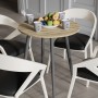 Круглий стіл OPTIMA 4 ніжки конусні Ferrum-decor 750x670x670 Чорний метал ДСП Дуб Евок Прибережний 16 мм (FRD-107564)
