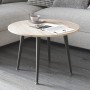 Журнальний круглий стіл OPTIMA 2 ніжки конусні Ferrum-decor 450x670x670 Чорний метал ДСП Дуб Сонома 16 мм (FRD-107474)