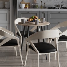 Круглий стіл OPTIMA 4 ніжки конусні Ferrum-decor 750x670x670 Чорний метал ДСП Дуб Сонома 16 мм (FRD-107454)