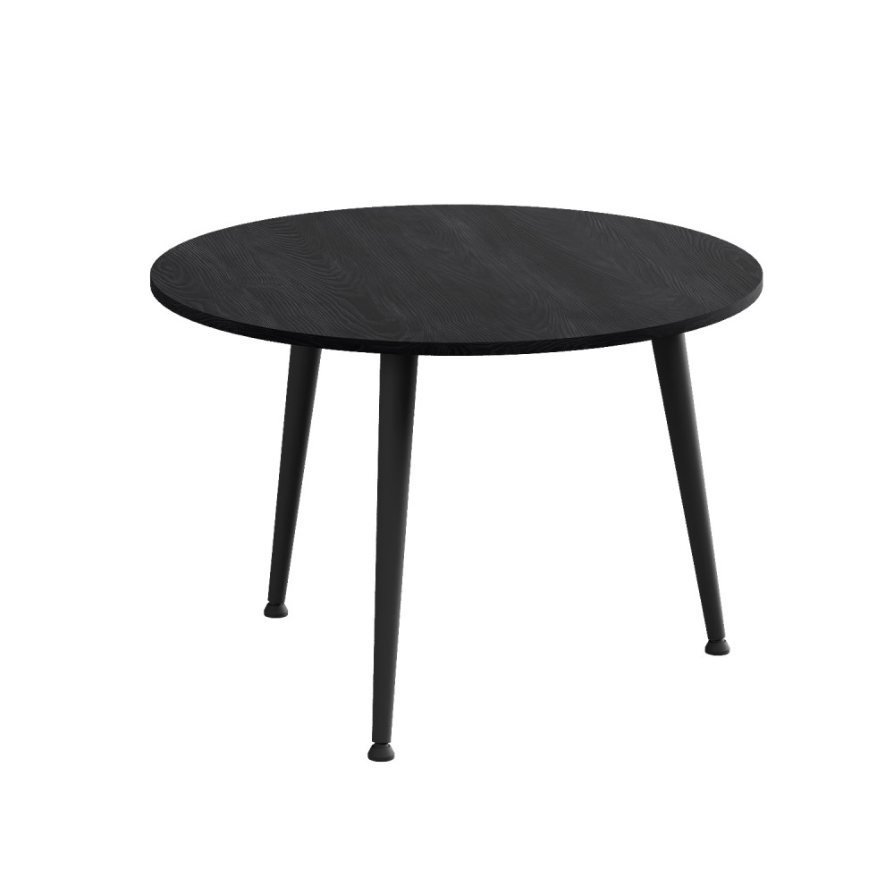 Стол журнальный круглый OPTIMA 1 ноги на конус Ferrum-decor 450x670x670 Черный металл ДСП Каштан Арвадонна 16 мм (FRD-107534)