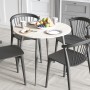 Круглий стіл OPTIMA 5 ніжки конусні Ferrum-decor 750x900x900 Чорний метал ДСП Дуб Сонома 16 мм (FRD-107484)