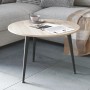 Журнальний круглий стіл OPTIMA 1 ніжки конусні Ferrum-decor 450x670x670 Чорний метал ДСП Дуб Сонома 16 мм (FRD-107464)