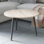 Журнальний круглий стіл OPTIMA 1 ніжки конусні Ferrum-decor 450x670x670 Чорний метал ДСП Дуб Сонома 16 мм (FRD-107464)
