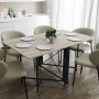 Стол обеденный трансформер книжка Орион Pro Ferrum-decor 75x152x90 Черный металл ДСП Дуб Сан-Марино 16 мм (FRD-107404)