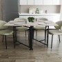Стол обеденный трансформер книжка Орион Pro Ferrum-decor 75x152x90 Черный металл ДСП Дуб Сан-Марино 16 мм (FRD-107404)