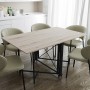 Стол обеденный трансформер книжка Орион Pro Ferrum-decor 75x152x90 Черный металл ДСП Дуб Сан-Марино 16 мм (FRD-107404)