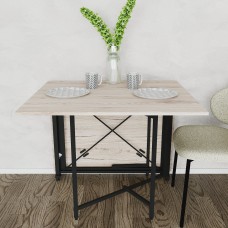 Обідній стіл трансформер книжка Оріон Pro Ferrum-decor 75x152x90 Чорний метал ДСП Дуб Сан-Марино 16 мм (FRD-107404)