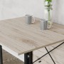 Стол обеденный трансформер книжка Орион Pro Ferrum-decor 75x152x90 Черный металл ДСП Дуб Сан-Марино 16 мм (FRD-107404)