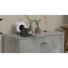 Ліжко трансформер тумба ASCET 2 Ferrum-decor 650x2000x700 Чорний метал ДСП Бетон 16 мм (FRD-107334)