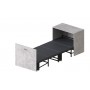 Ліжко трансформер тумба ASCET 2 Ferrum-decor 650x2000x700 Чорний метал ДСП Бетон 16 мм (FRD-107334)