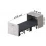 Ліжко трансформер тумба ASCET 2 Ferrum-decor 650x2000x700 Чорний метал ДСП Бетон 16 мм (FRD-107334)