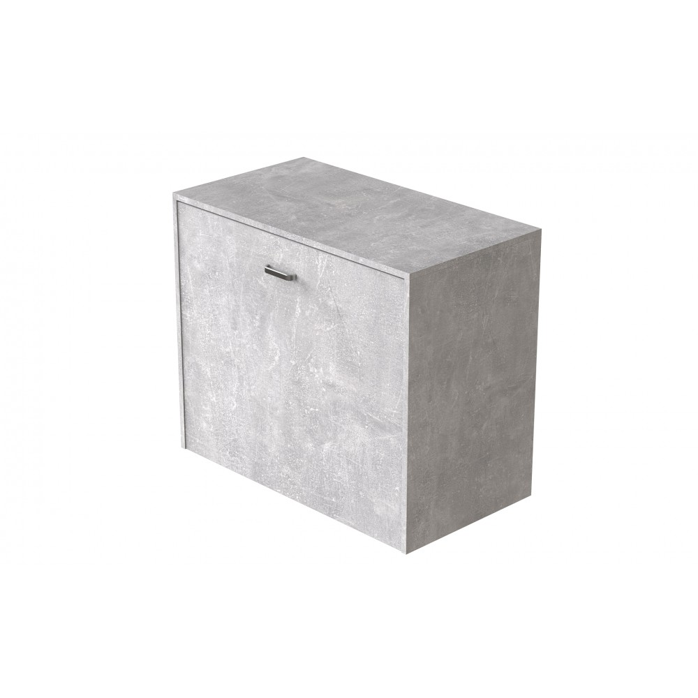 Ліжко трансформер тумба ASCET 2 Ferrum-decor 650x2000x700 Чорний метал ДСП Бетон 16 мм (FRD-107334)